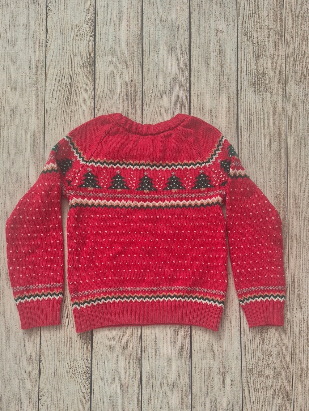 Tommy Bahama Kids Red Fair Isle Christmas Tree Sweater 4T Cotton Blend - Picture 3 of 9
